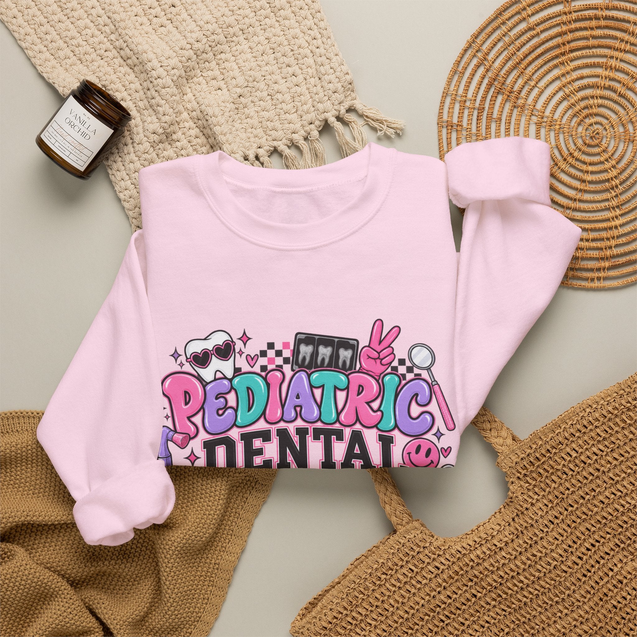 Pediatric Dental Assistant Sweatshirt — Cute Colorful Dental Crewneck