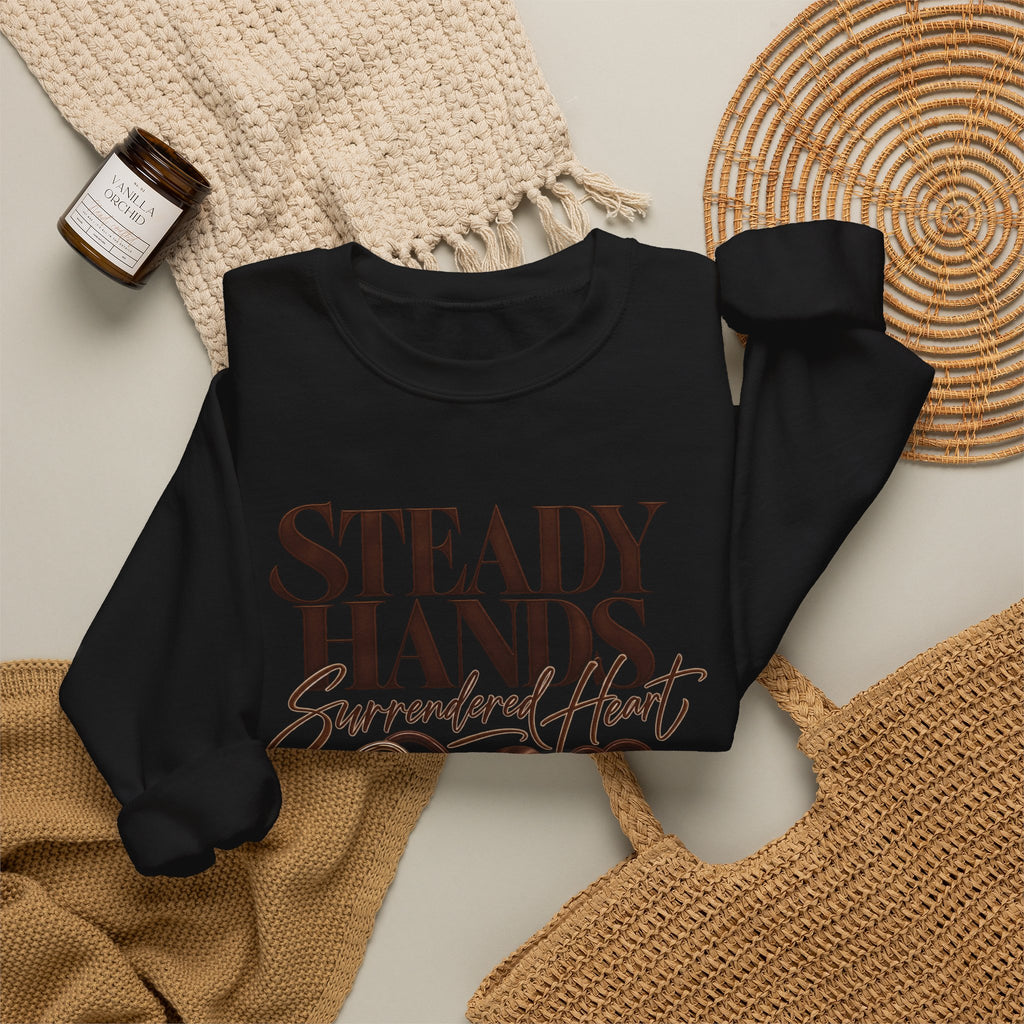 "Steady Hands, Surrendered Heart" Vintage Floral Graphic