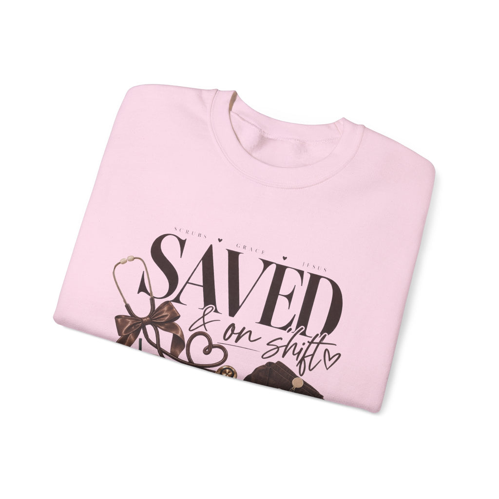 Saved On Shifts Crewneck Sweatshirt — Nurse & Healthcare Worker Gift