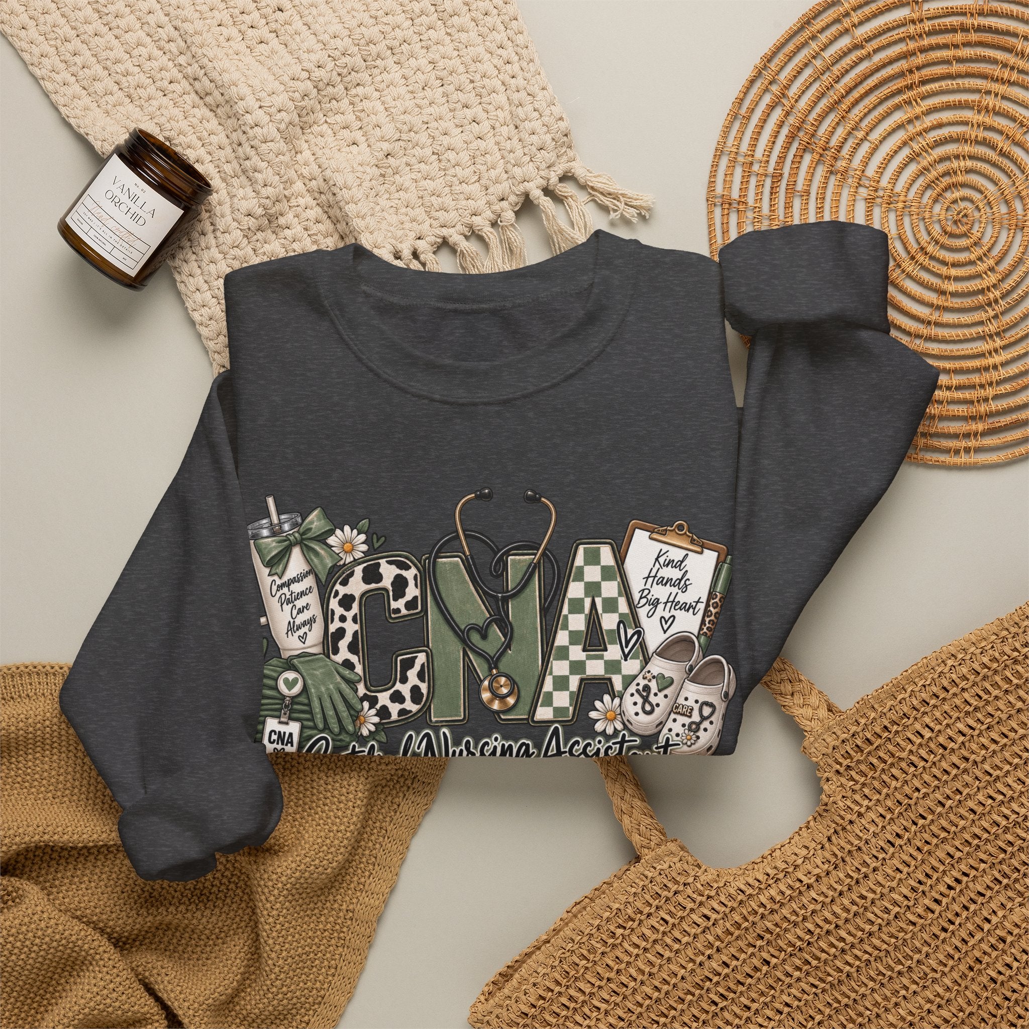 Certified Nurse Assistant Crewneck Sweatshirt — "Certified Nursing Assistant" Graphic Pullover