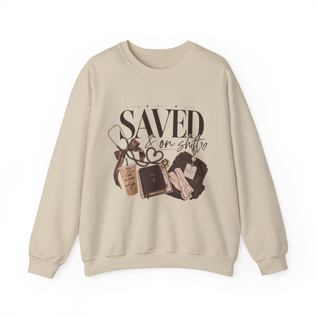 Saved On Shifts Crewneck Sweatshirt — Nurse & Healthcare Worker Gift