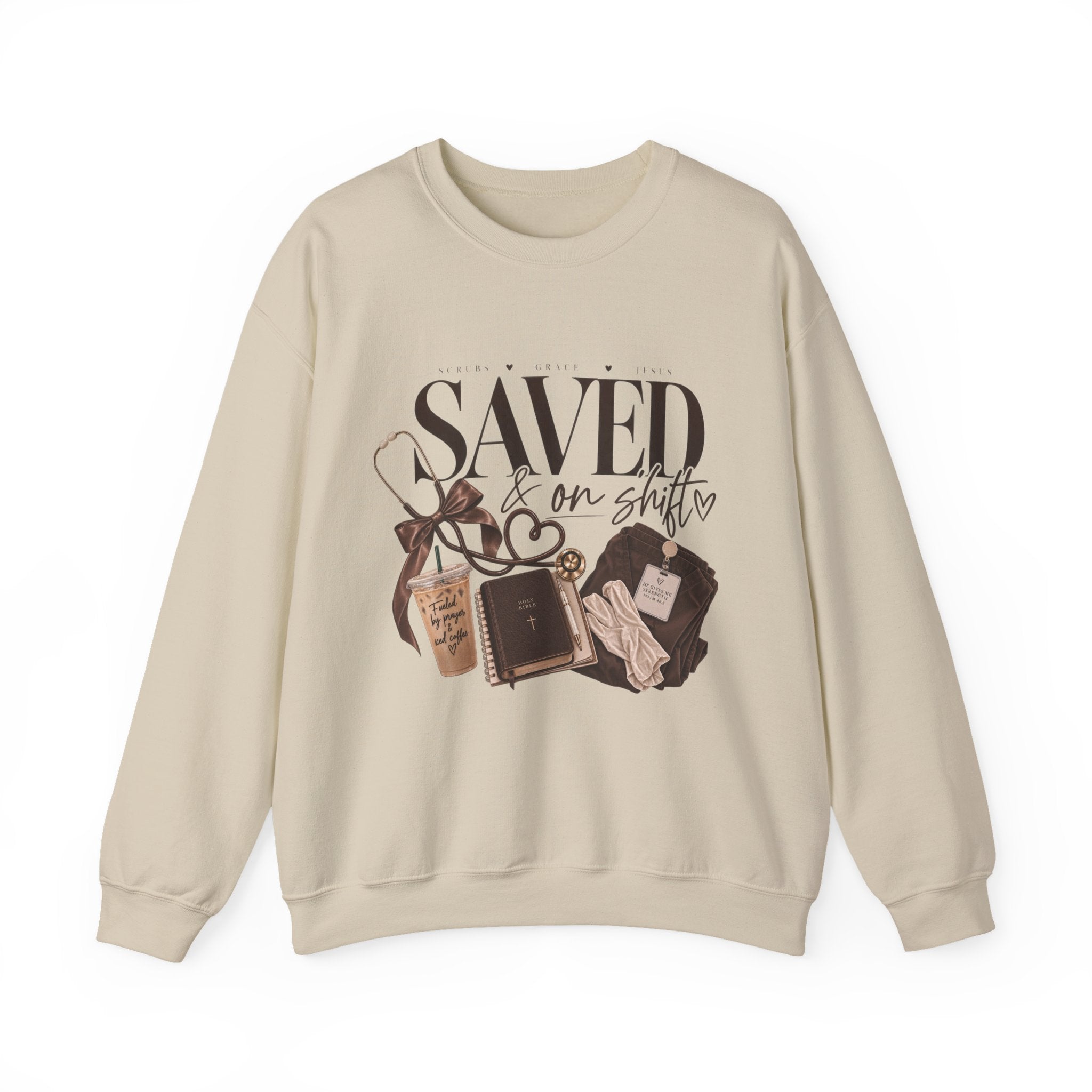 Saved On Shifts Crewneck Sweatshirt — Nurse & Healthcare Worker Gift