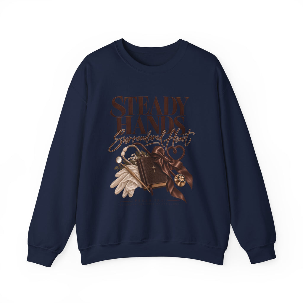 "Steady Hands, Surrendered Heart" Vintage Floral Graphic