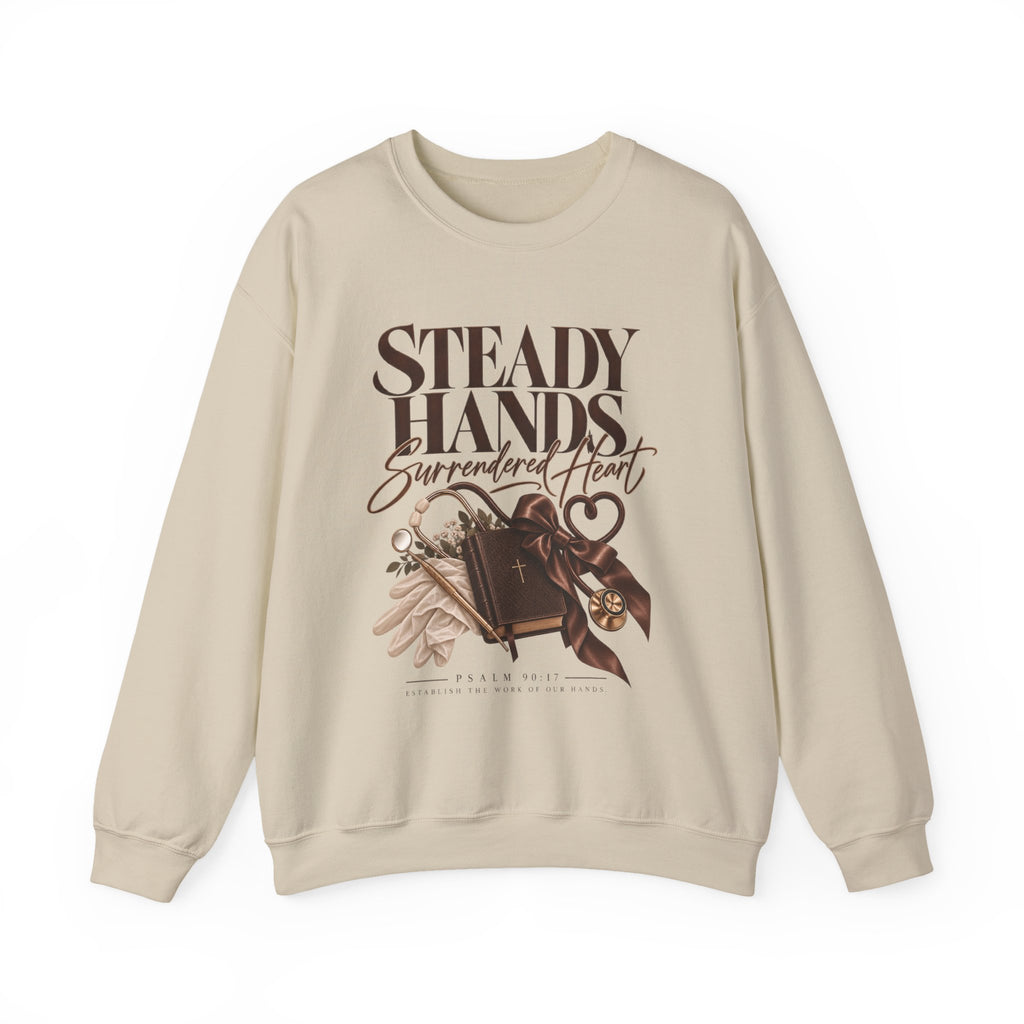 "Steady Hands, Surrendered Heart" Vintage Floral Graphic
