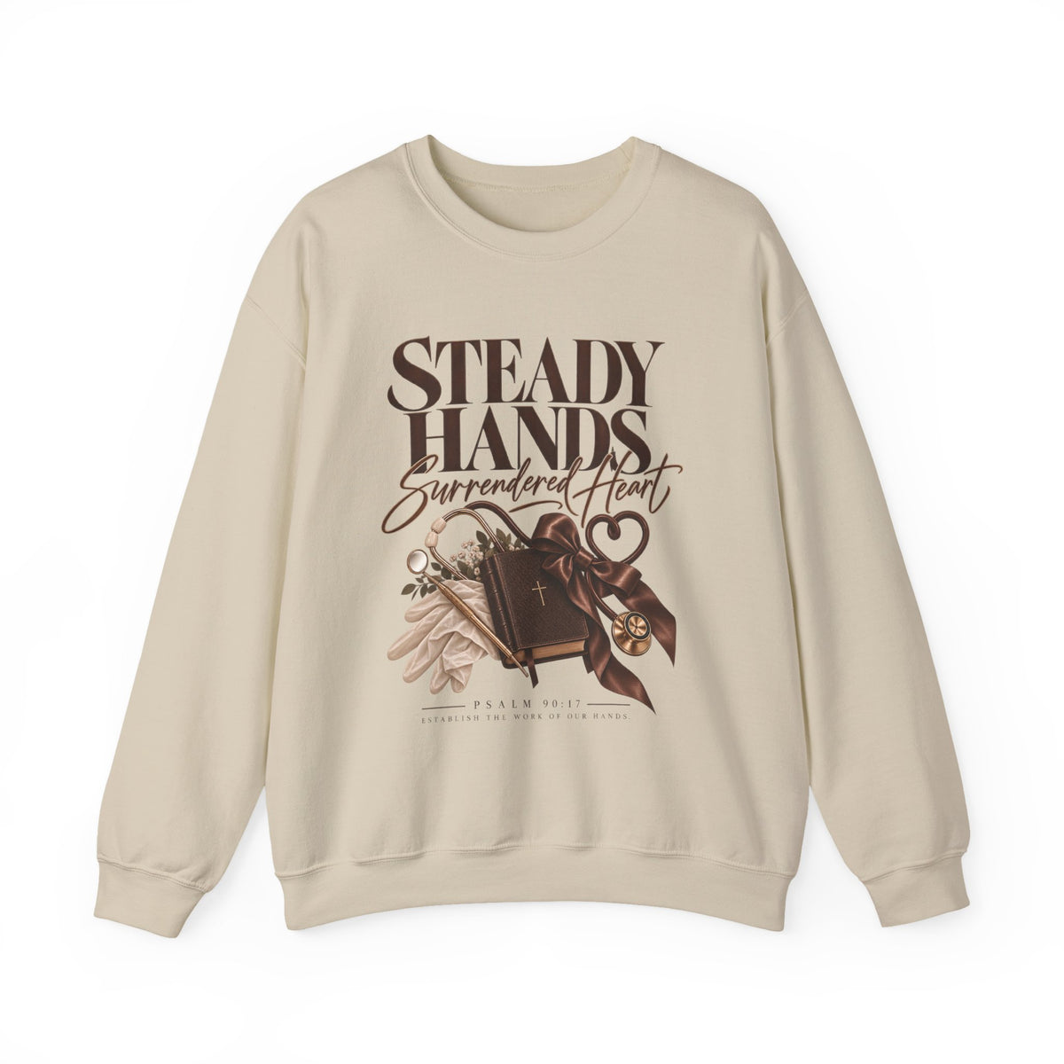 "Steady Hands, Surrendered Heart" Vintage Floral Graphic