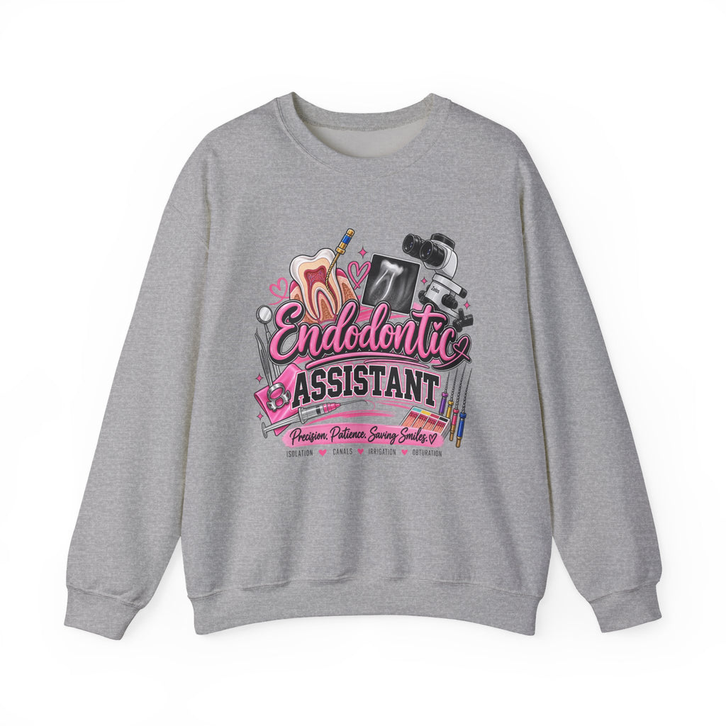 Endodontic Assistant Sweatshirt – Dental Team Crewneck, Cute Dental Tools Design