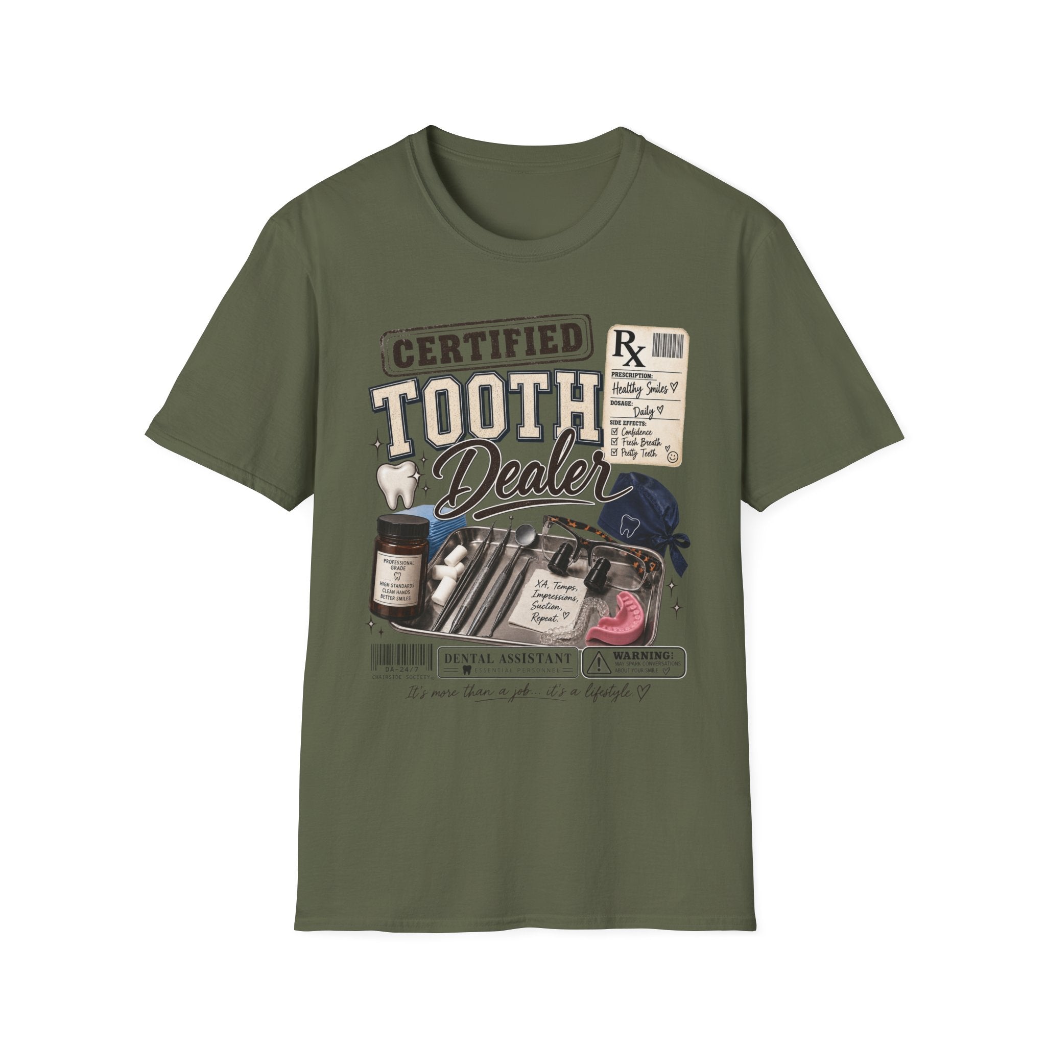 Certified Tooth Dealer T-Shirt — Funny Dental Hygienist/Assistant Tee