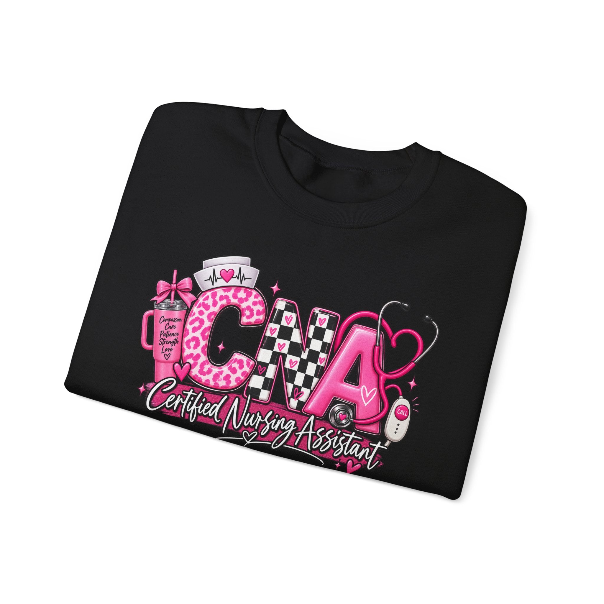CNA Crewneck Sweatshirt – Pink Nursing Assistant Graphic Pullover