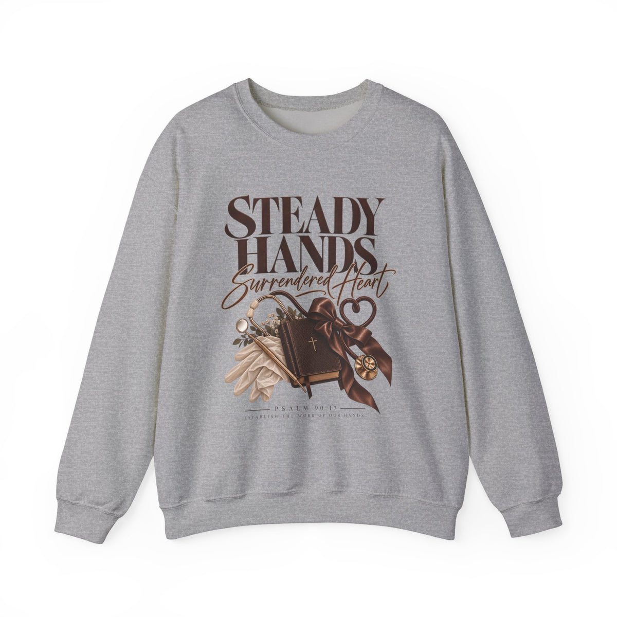"Steady Hands, Surrendered Heart" Vintage Floral Graphic