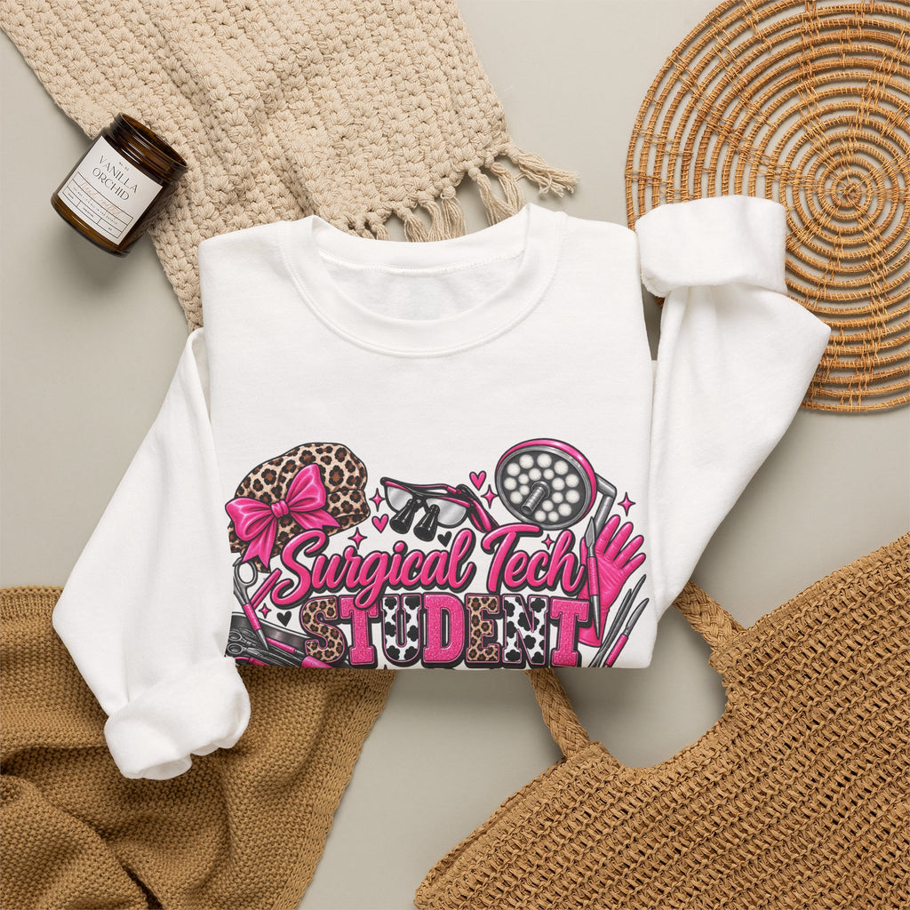 Surgical Tech Student cheetah Crewneck Sweatshirt