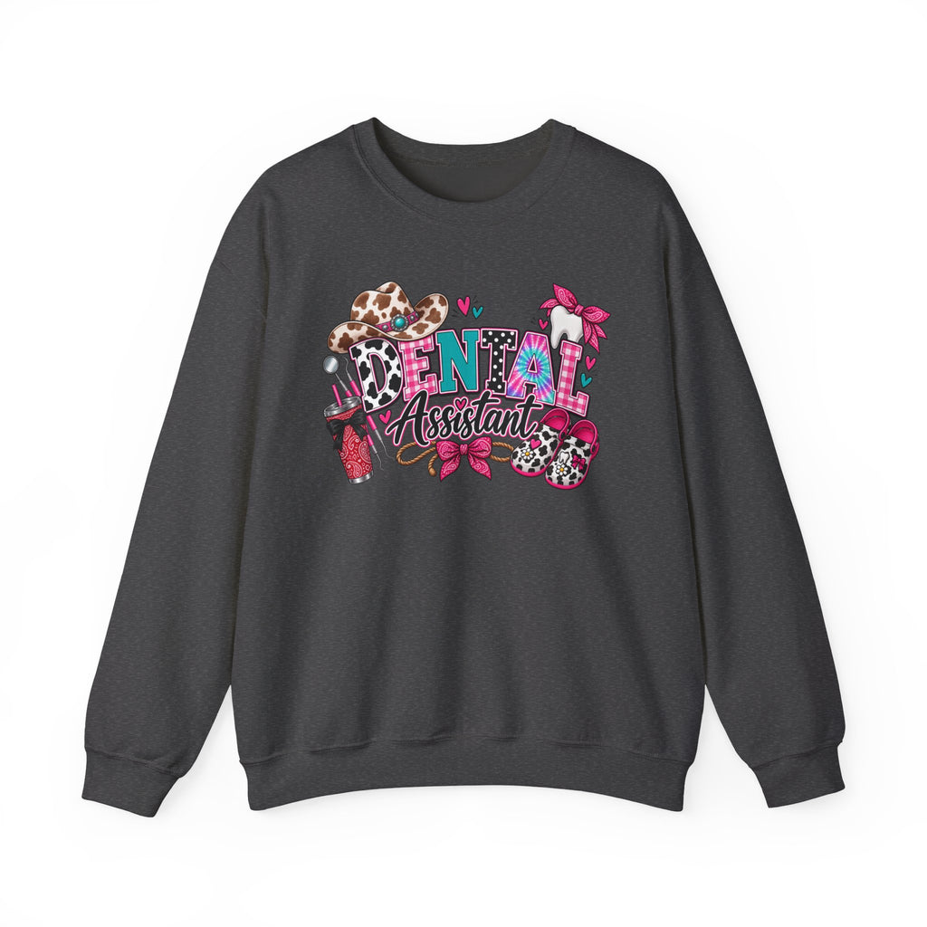 Southern Belle DA Sweatshirt — Cute Leopard & Floral Dental Design