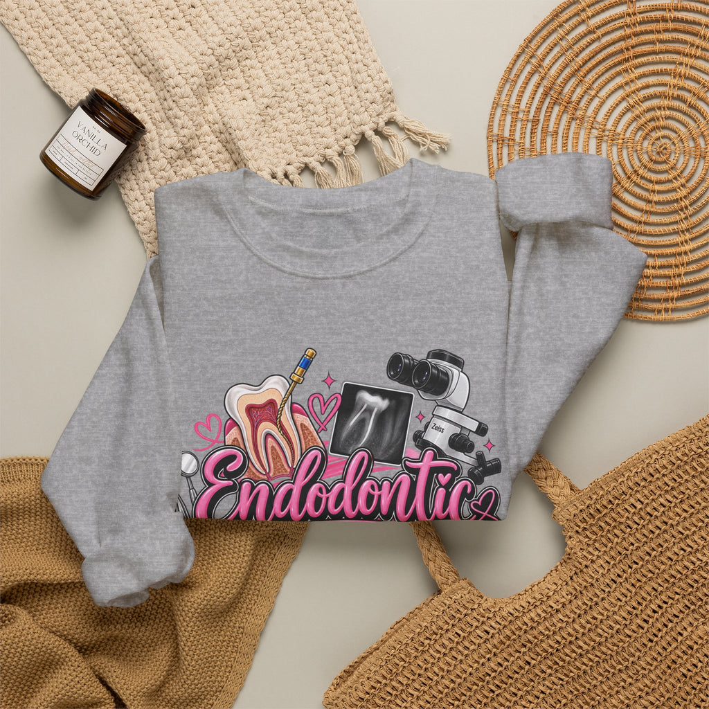 Endodontic Assistant Sweatshirt – Dental Team Crewneck, Cute Dental Tools Design