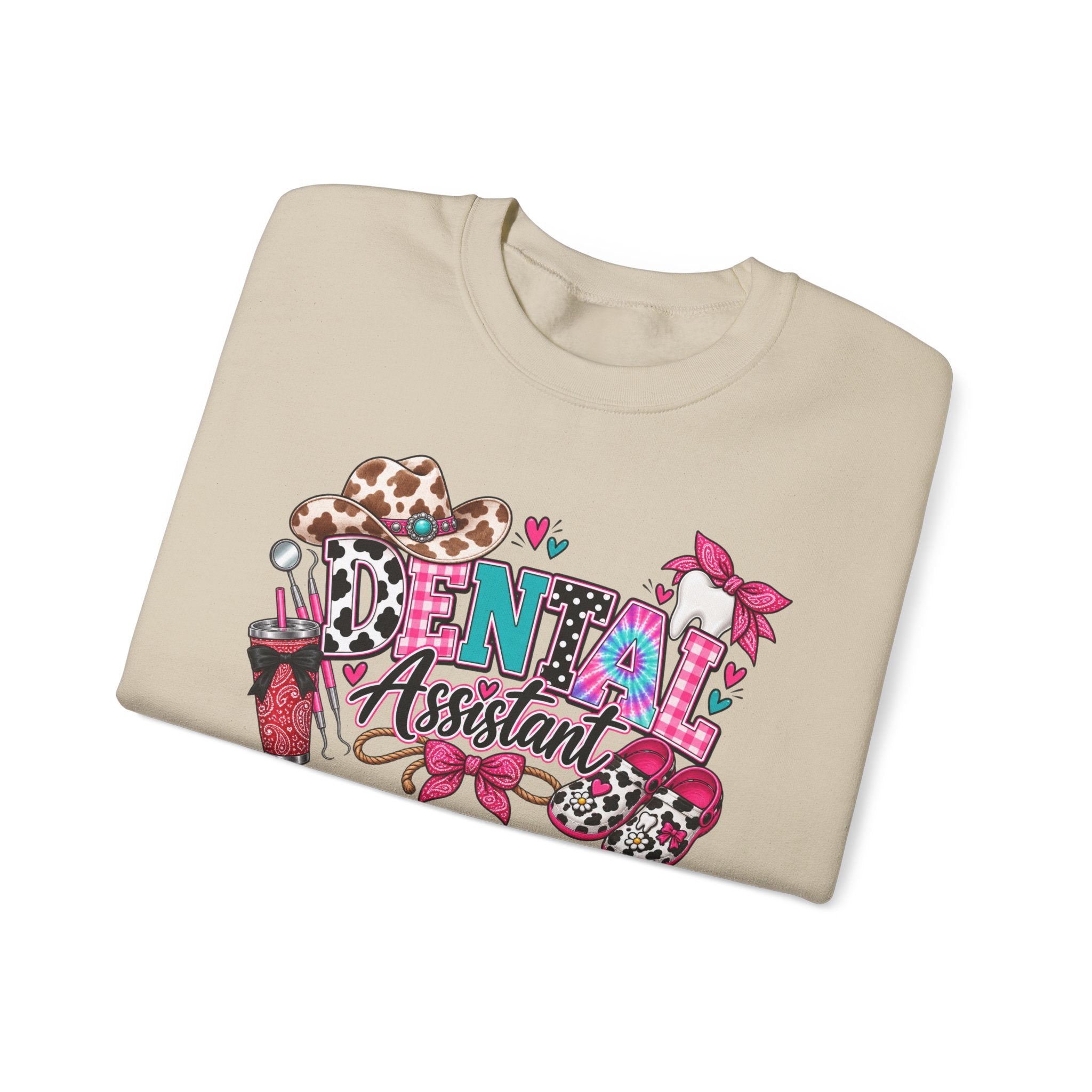 Southern Belle DA Sweatshirt — Cute Leopard & Floral Dental Design