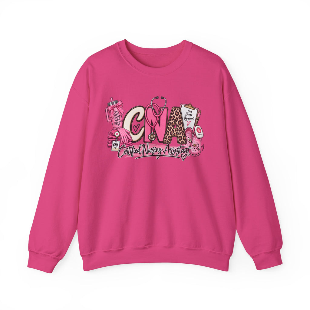 CNA Crewneck Sweatshirt – Cute Pink Certified Nursing Assistant Design