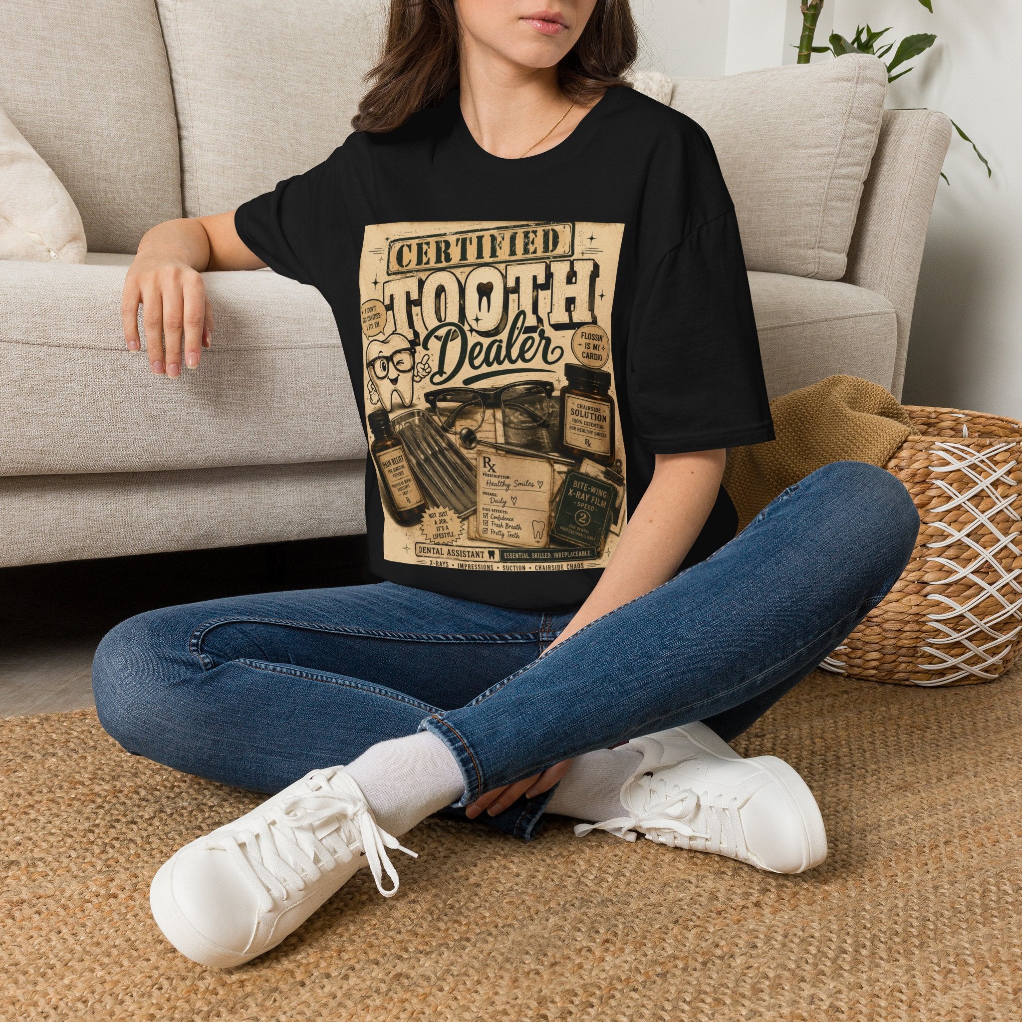 Certified Tooth Dealer T-Shirt — Funny Dental Hygienist Dentist Gift