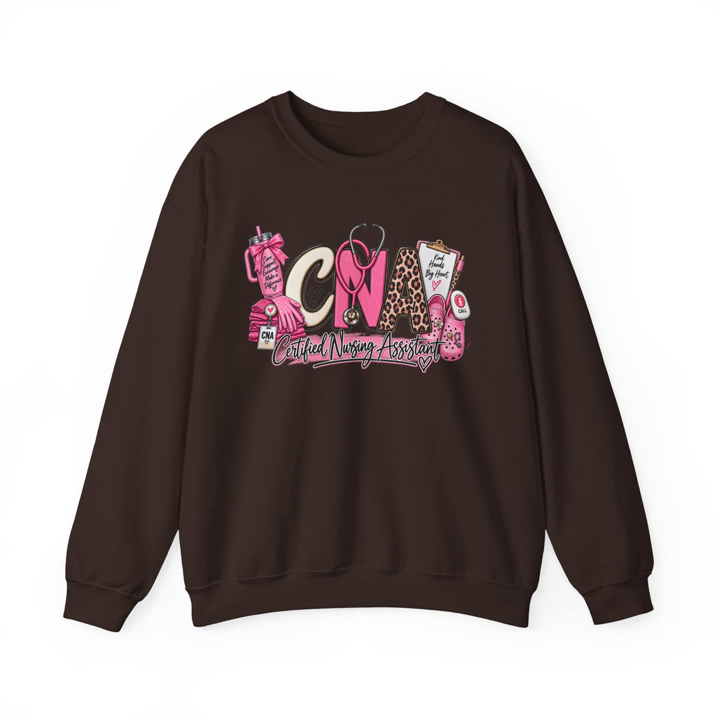 CNA Crewneck Sweatshirt – Cute Pink Certified Nursing Assistant Design