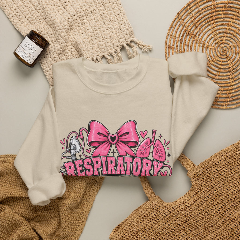 Respiratory Therapist Student Crewneck Sweatshirt — Pink Medical School Gift