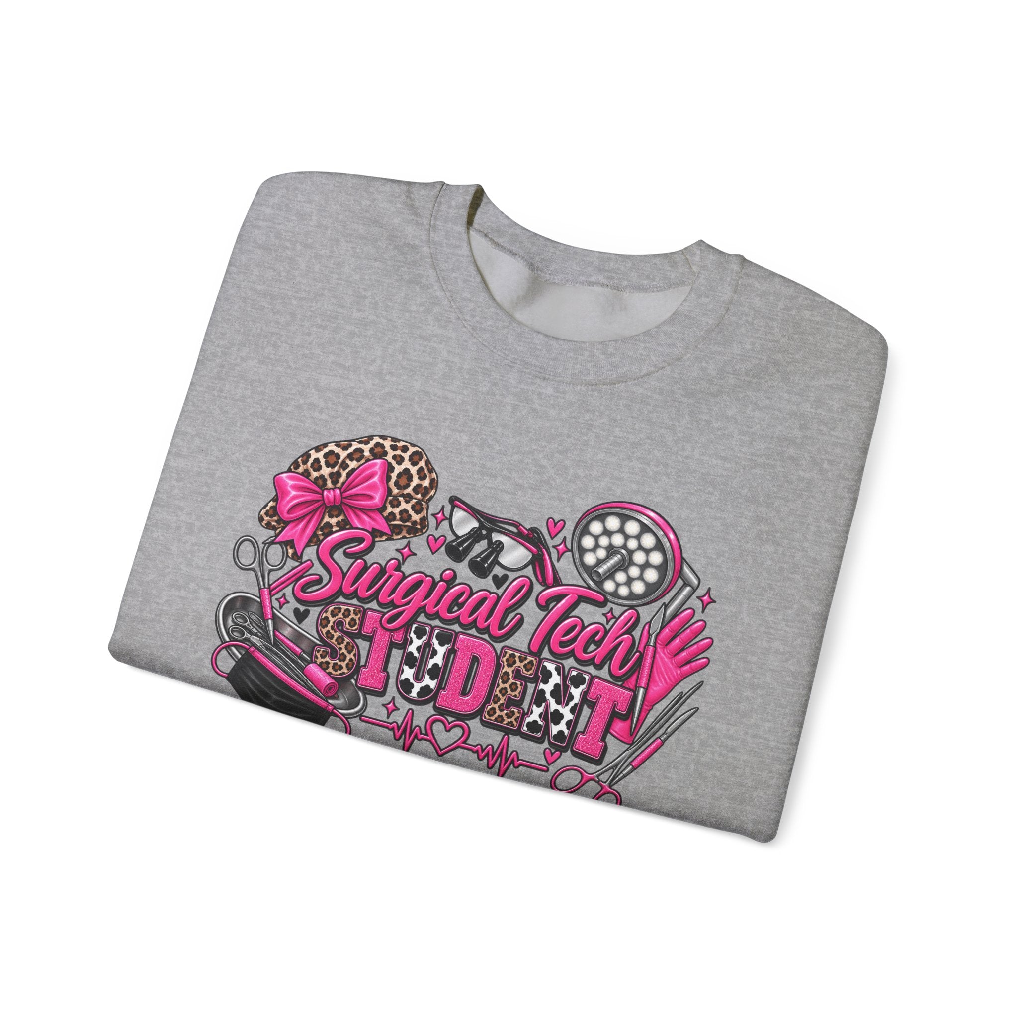 Surgical Tech Student cheetah Crewneck Sweatshirt
