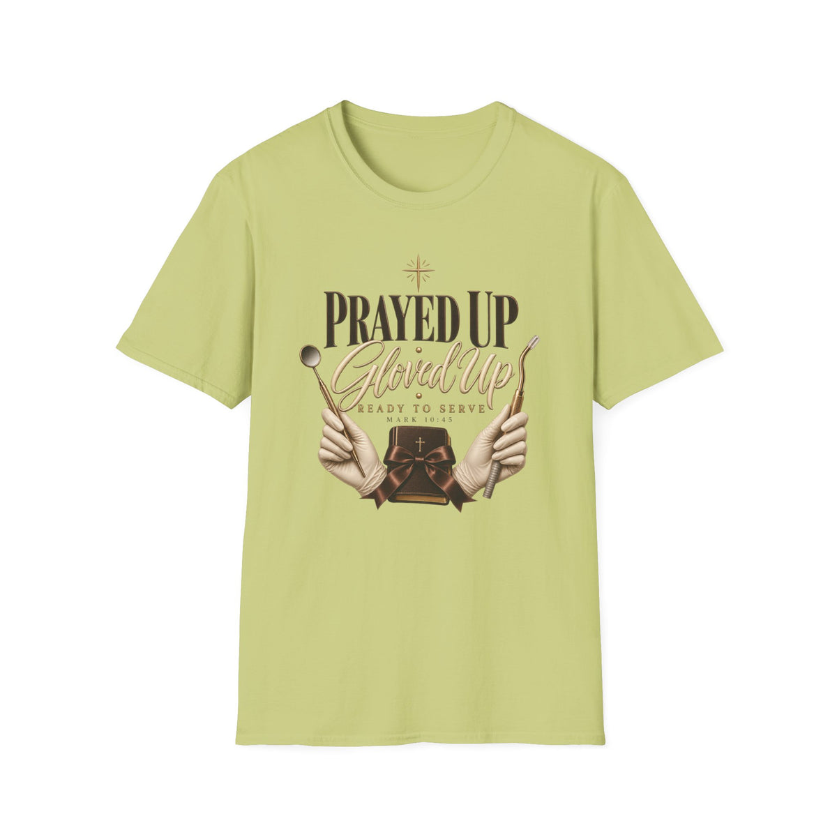 Prayed Up Gloved Up “Ready to Serve” Christian Graphic Tee