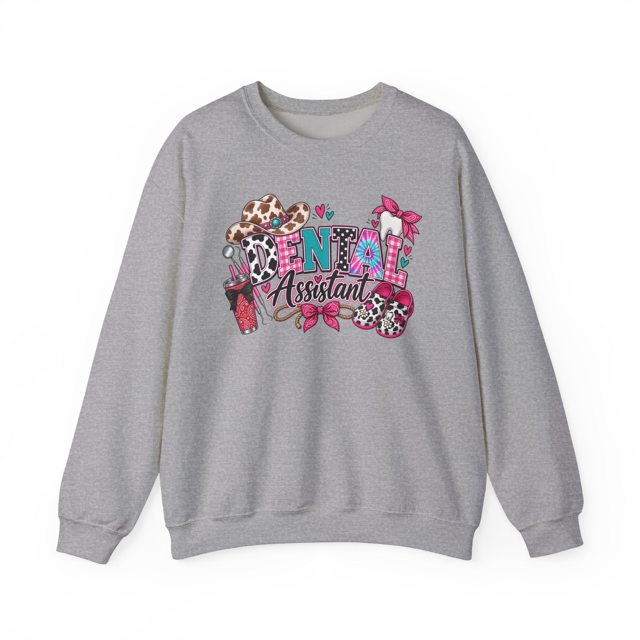 Southern Belle DA Sweatshirt — Cute Leopard & Floral Dental Design