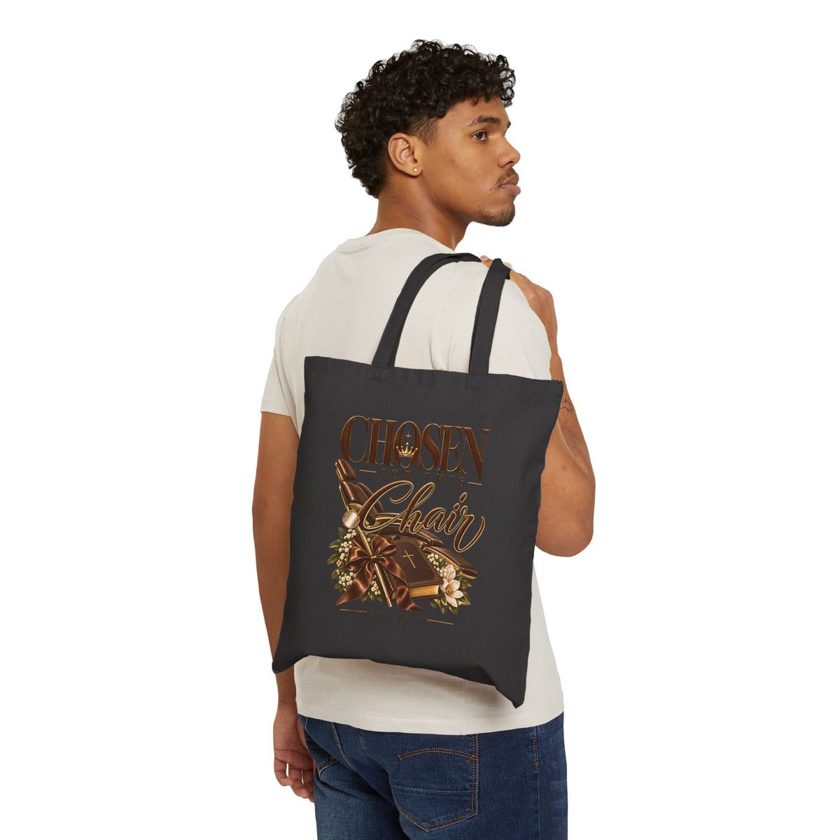Tote Bag — "Chosen for This Chair" Vintage Floral Canvas Tote
