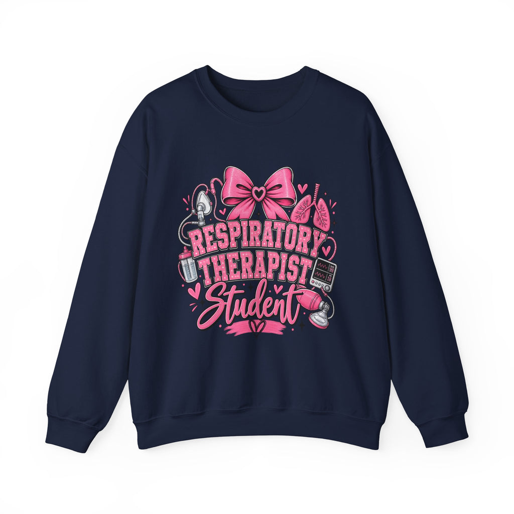 Respiratory Therapist Student Crewneck Sweatshirt — Pink Medical School Gift