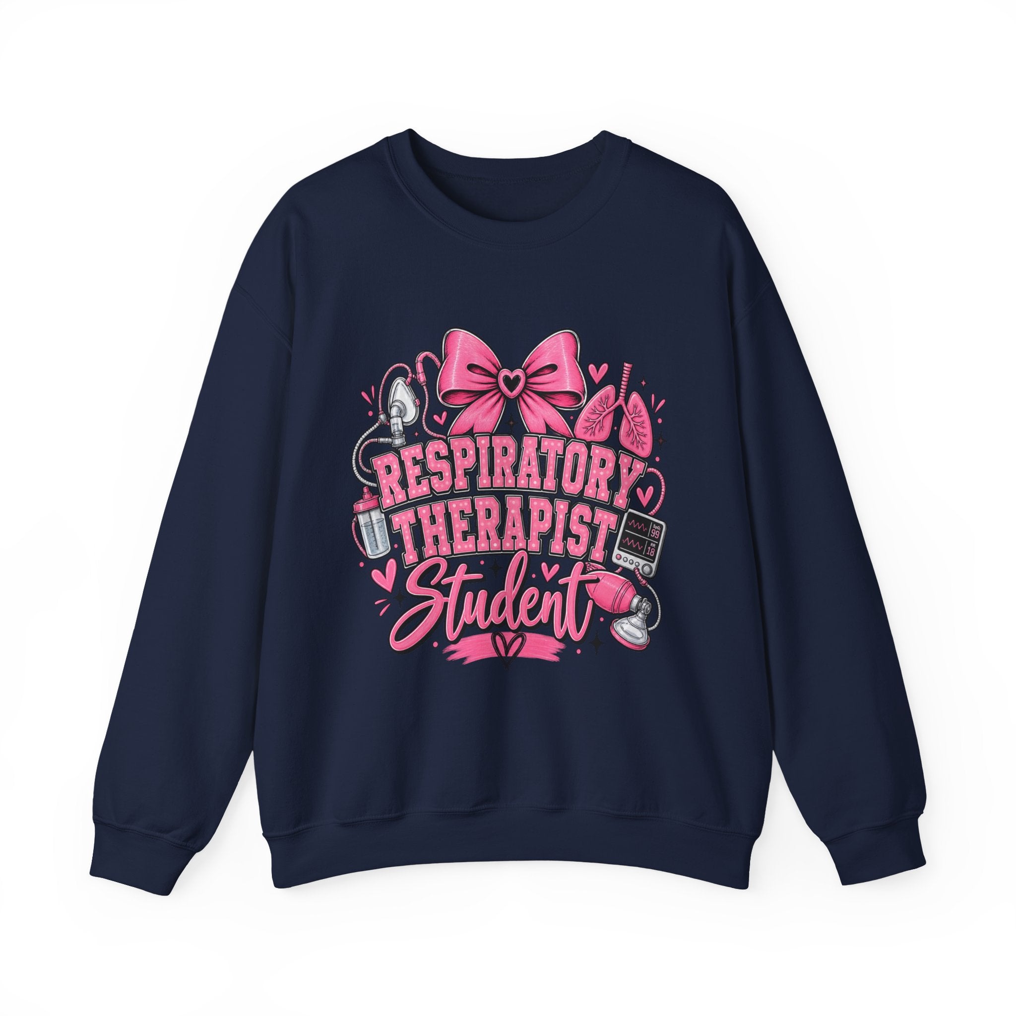 Respiratory Therapist Student Crewneck Sweatshirt — Pink Medical School Gift