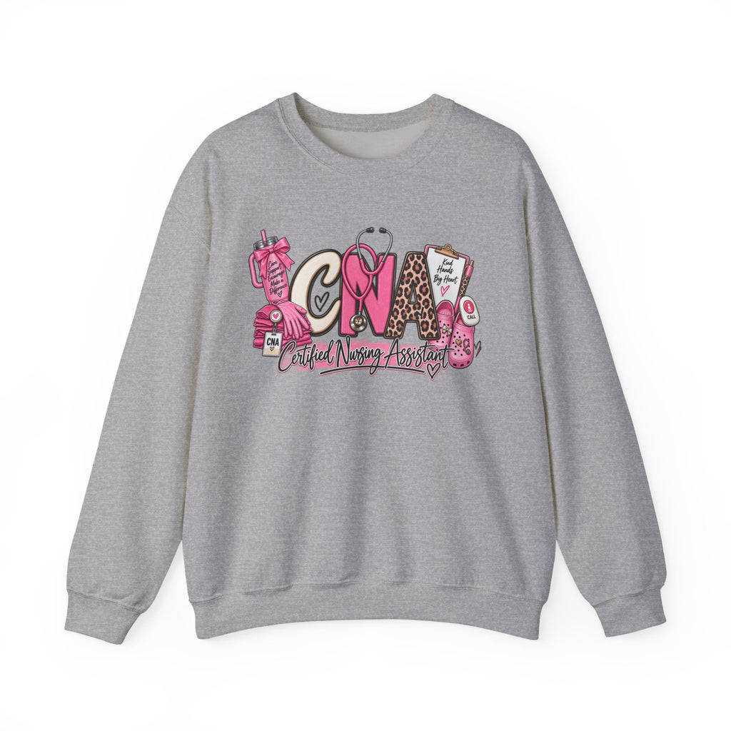 CNA Crewneck Sweatshirt – Cute Pink Certified Nursing Assistant Design