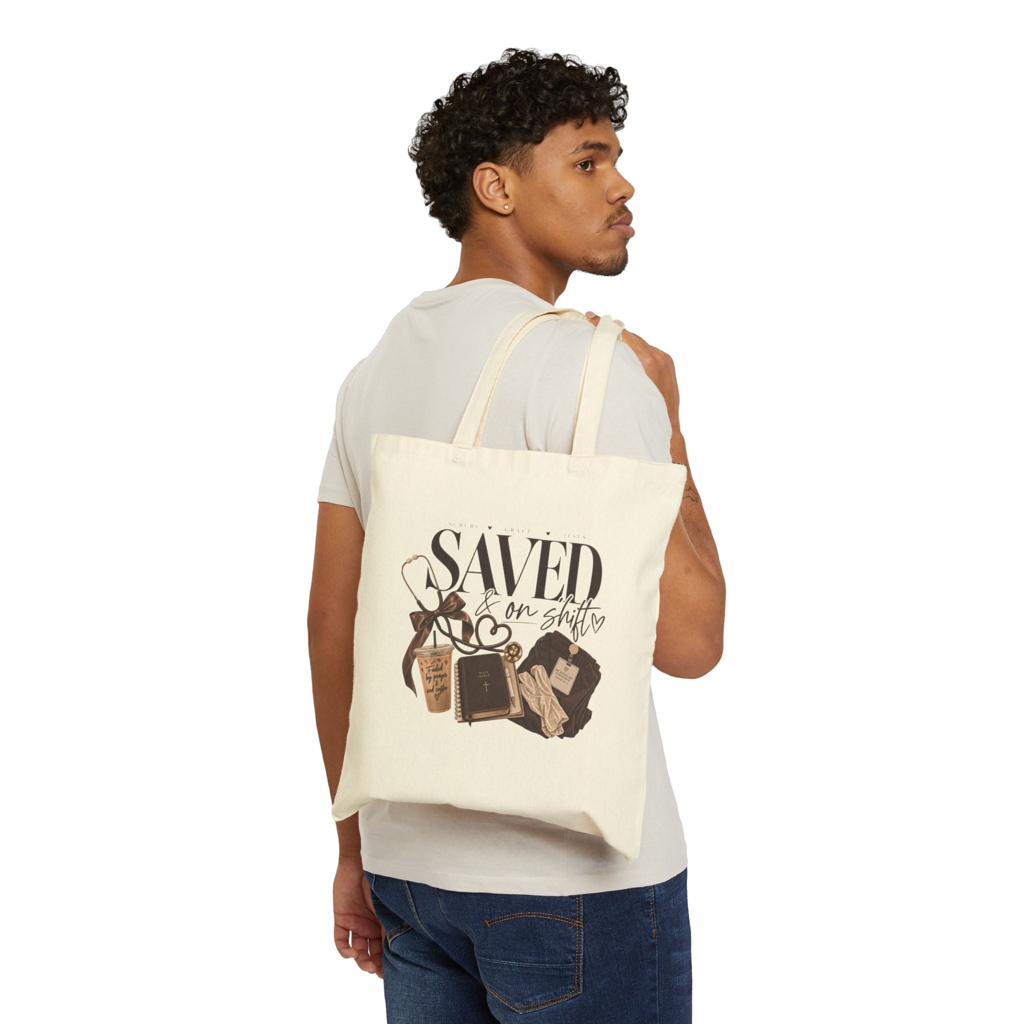 Saved On Shifts Canvas Tote Bag — Nurse & Healthcare Worker Gift