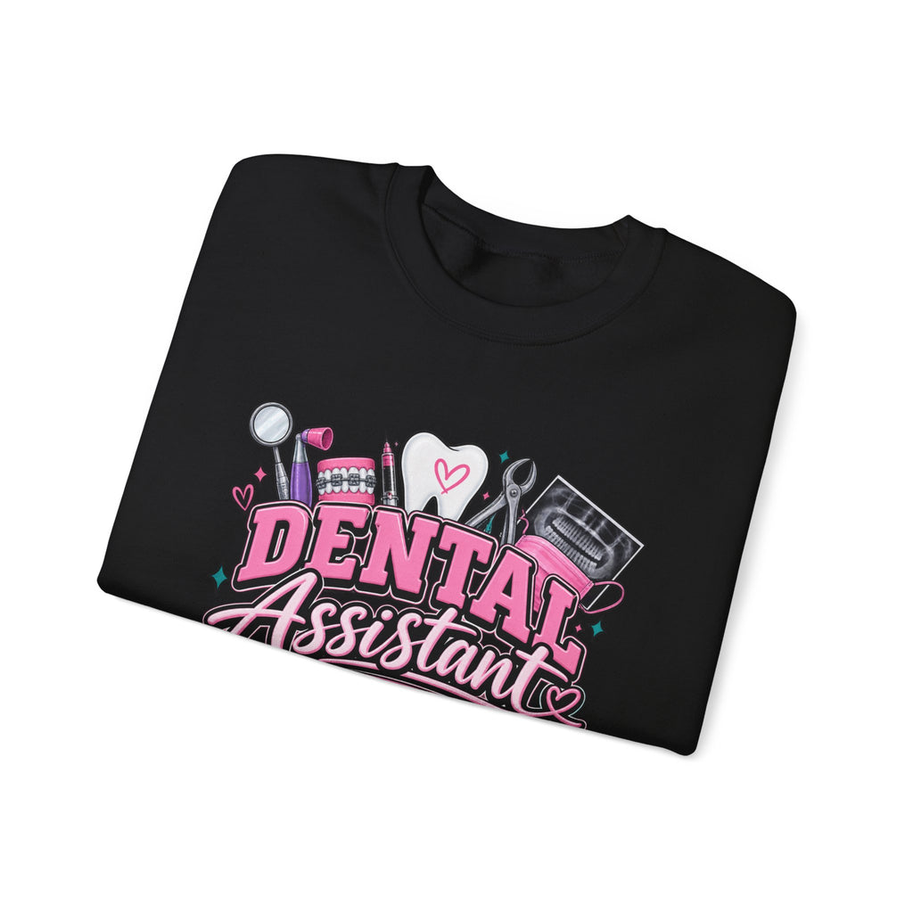 Dental Assistant Crewneck Sweatshirt — Cute Pink Medical Tools Design