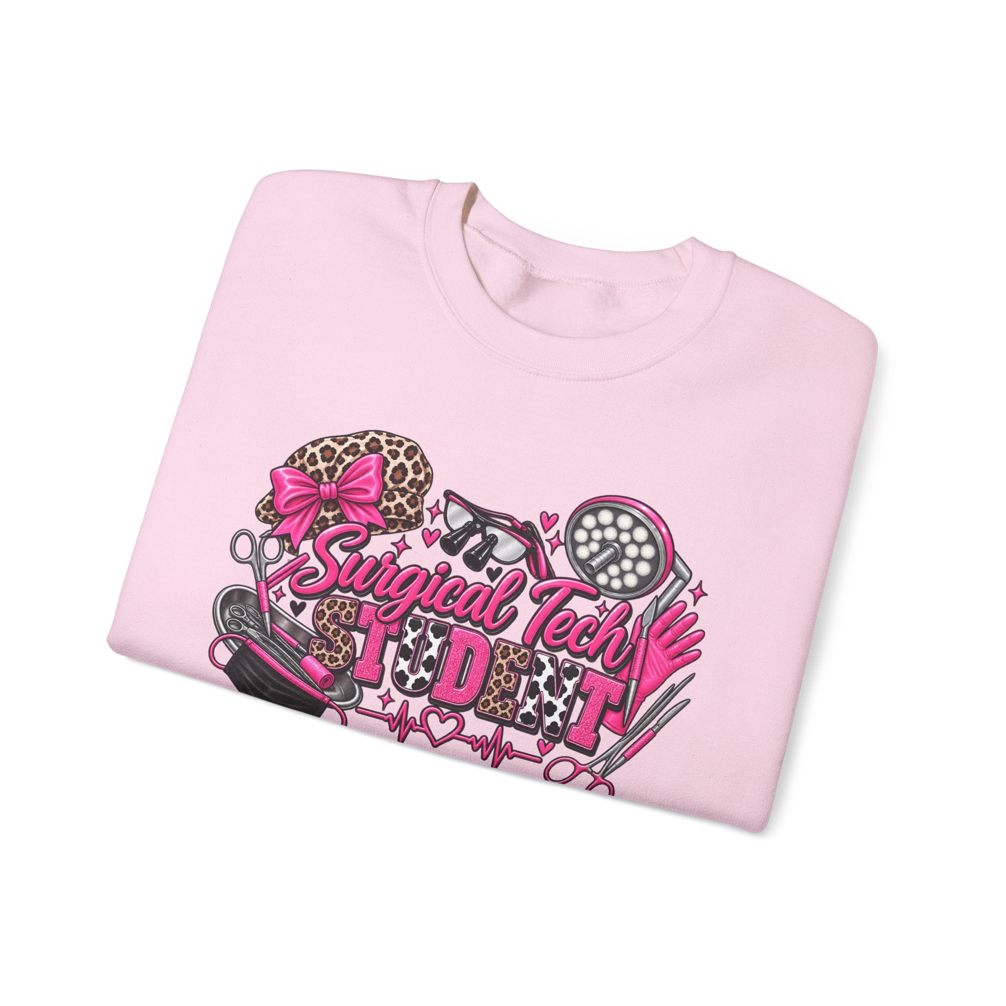 Surgical Tech Student cheetah Crewneck Sweatshirt