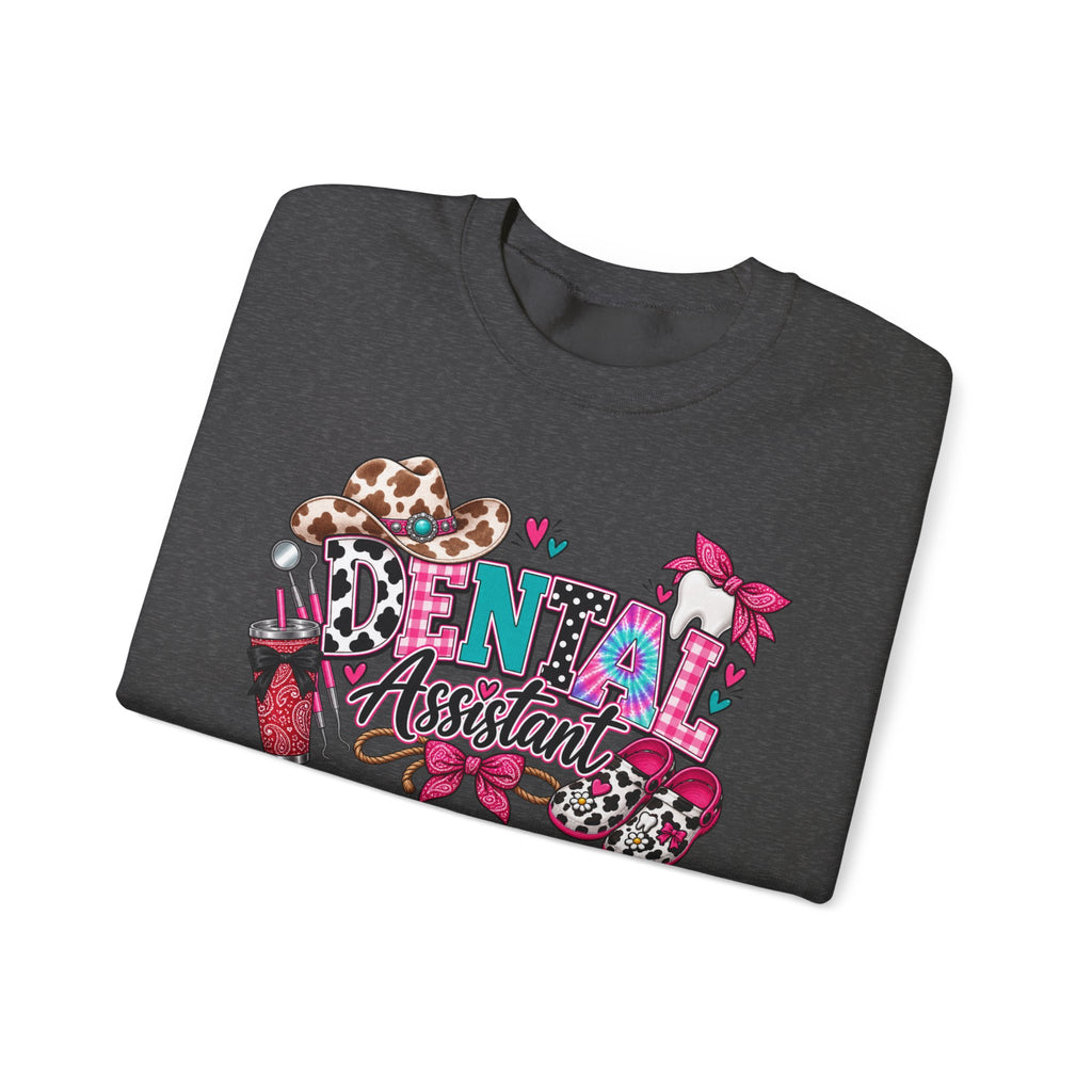 Southern Belle DA Sweatshirt — Cute Leopard & Floral Dental Design