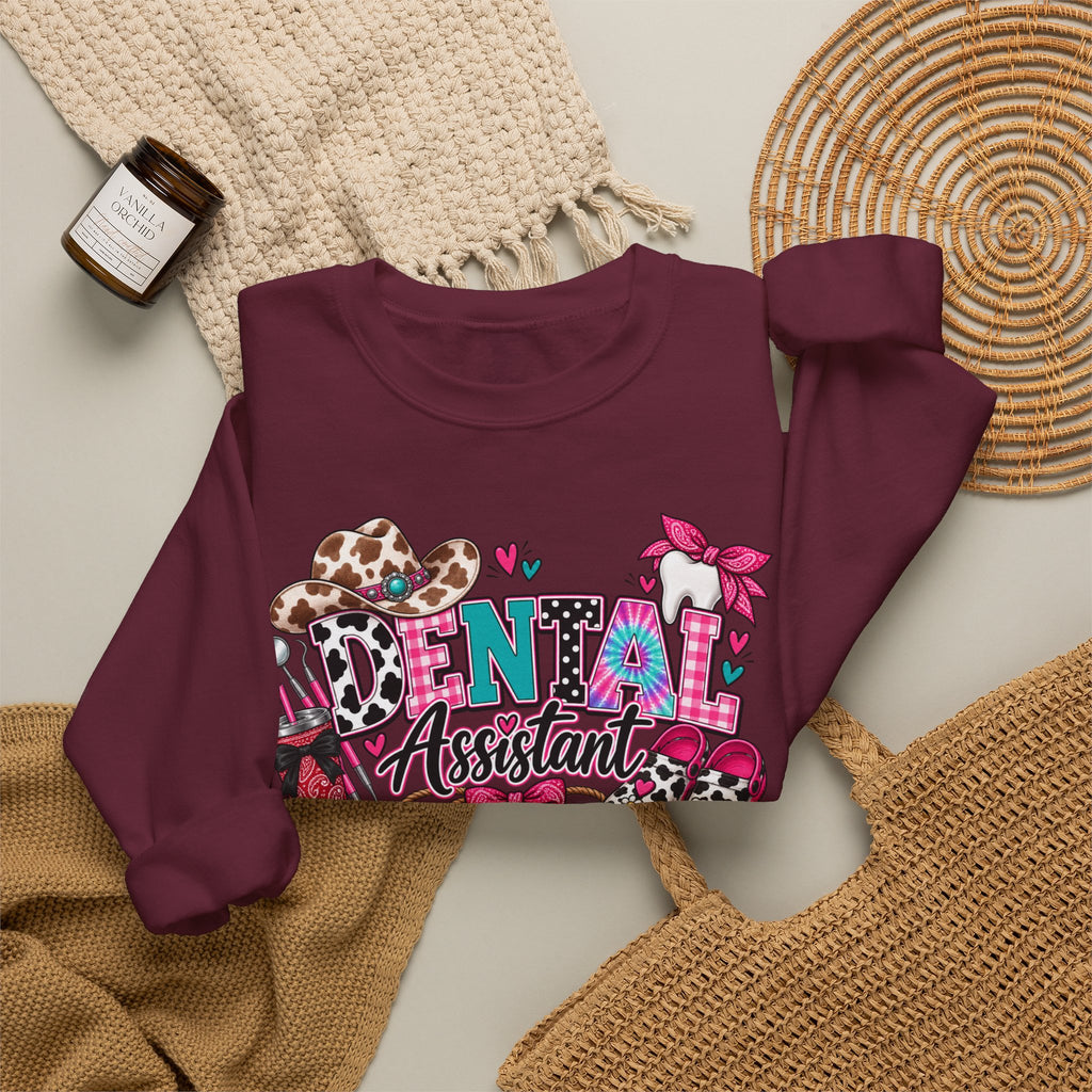 Southern Belle DA Sweatshirt — Cute Leopard & Floral Dental Design