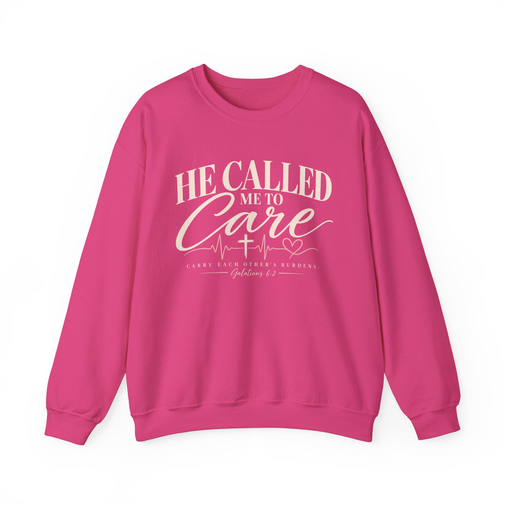 He Called Me to Care Sweatshirt — Christian Nurse Healthcare Crewneck