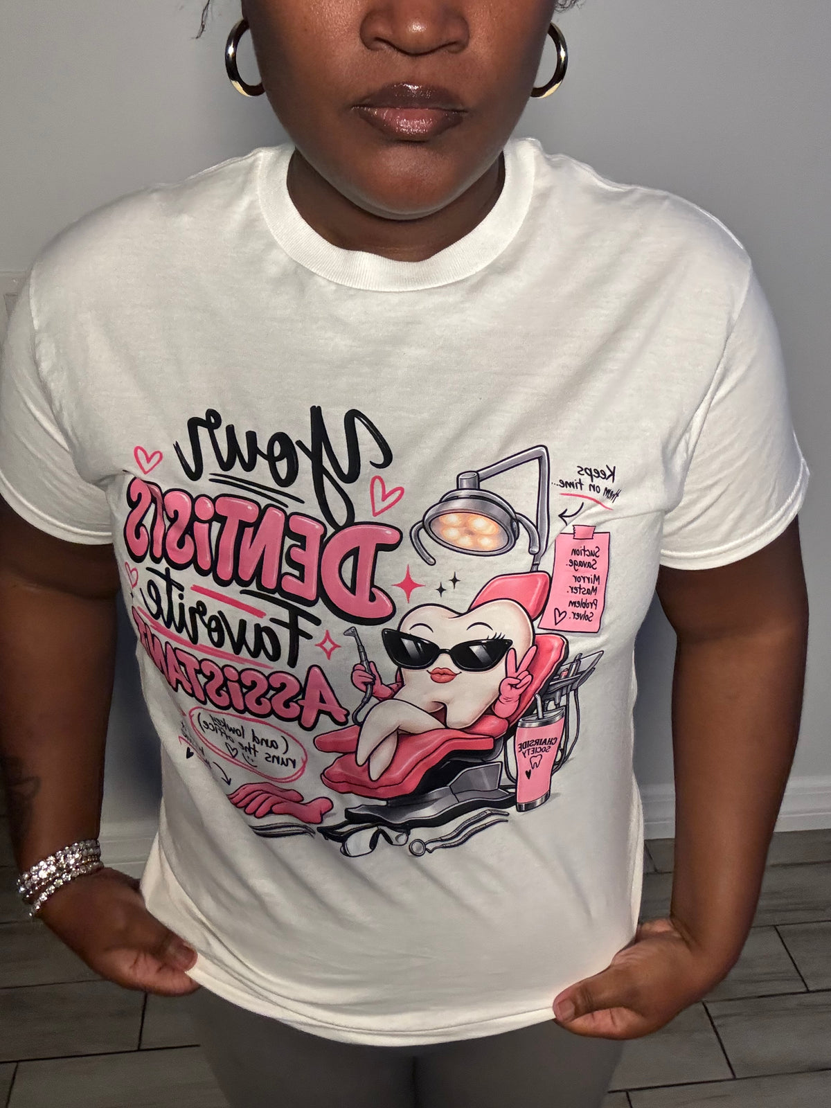 Dental Assistant T-Shirt — "Your Dentist's Favorite Assistant" Cute Dental Assistant Tee